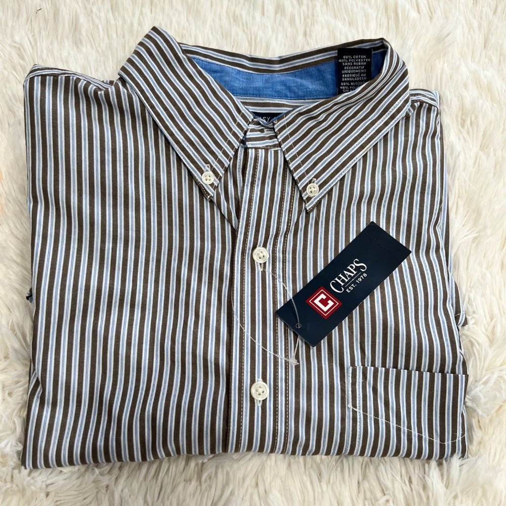 Chaps mens‎ striped long sleeves shirt size M